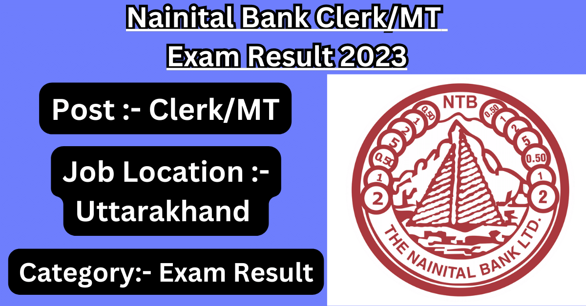 Nainital Bank Clerk / MT Exam Result 2023
